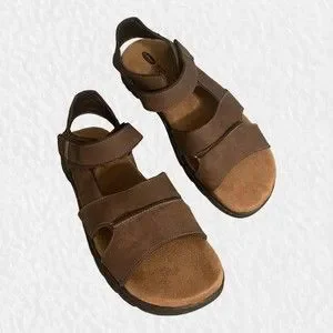 New with tags! Dr Scholls Gavan Mens 10 Brown leather velcro Summer sandals Dr. Scholl main image 2